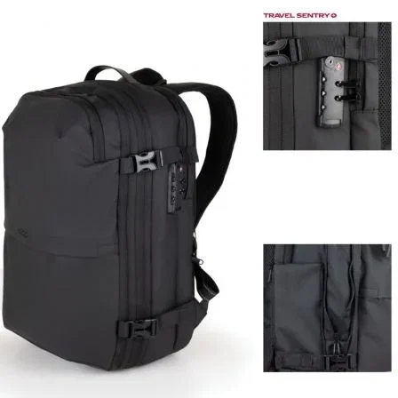 Tooq Mochila de Viaje TQBP-V101-BK con Compresión al Vacío, Negra